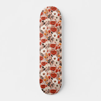 Botanical Boho Fall Wildflowers Meadow Pattern Skateboard