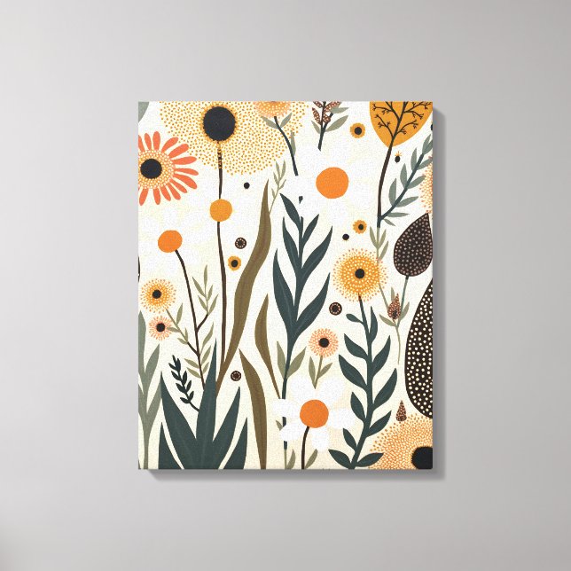 Botanical Boho Flowers Plants Design 389 Canvas Print (Front)
