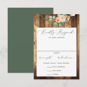 Botanical Boho Greenery Farmhouse Barn Wedding RSVP Card