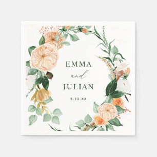Botanical Boho Greenery Leaf Personalized Wedding Napkin