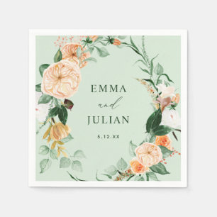 Botanical Boho Greenery Sage Personalized Wedding Napkin