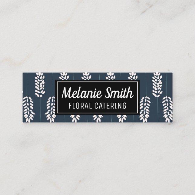 Botanical Boho Pattern Mini Business Card (Front)