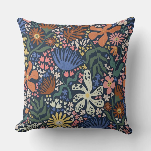 Botanical Boho  Throw Pillow (Front)