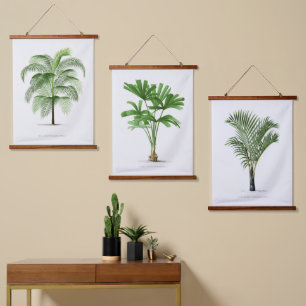 Botanical Boho Vintage Palm Tree Canvas Poster Hanging Tapestry