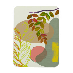 Botanical Boho Yellow Green Magnet