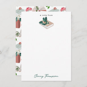 Botanical Books & Library Reading Pattern Card