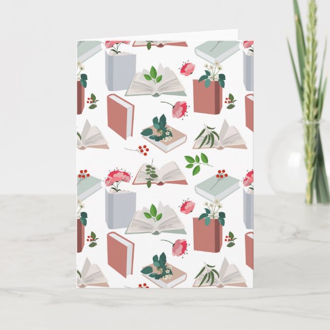 Botanical Books & Library Reading Pattern Card (Front)