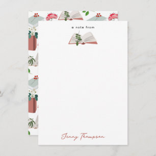 Botanical Books & Library Reading Pattern Card