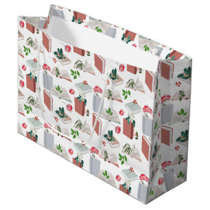 Botanical Books & Library Reading Pattern Large Gift Bag