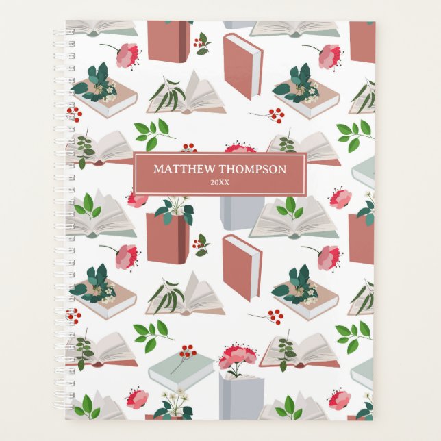 Botanical Books & Library Reading Pattern Planner (Front)