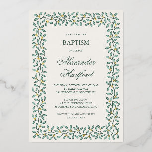 Botanical border classic foil baptism