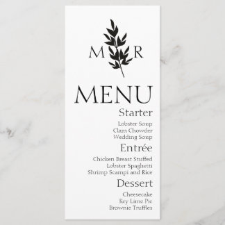 Botanical Branch Logo Wedding Menu 