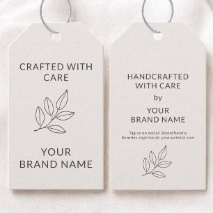 Botanical Branding Small Business Minimalist Hang Gift Tags