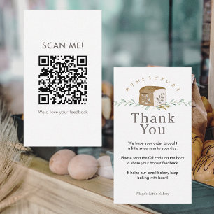 Botanical Bread Logo Leave a Review QR Code Business Card