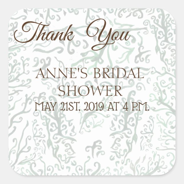 Botanical Bridal Shower Sticker (Front)