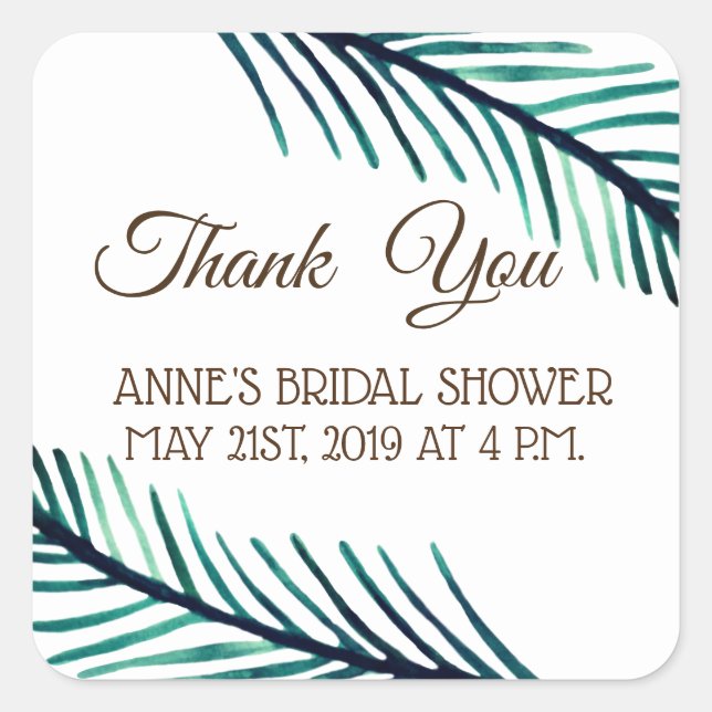 Botanical Bridal Shower Stickers (Front)