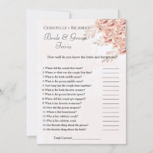Botanical bride trivia bridal shower game Card