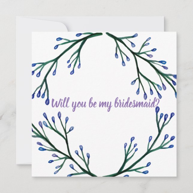 Botanical  Bridesmaid  Wedding Card (Front)