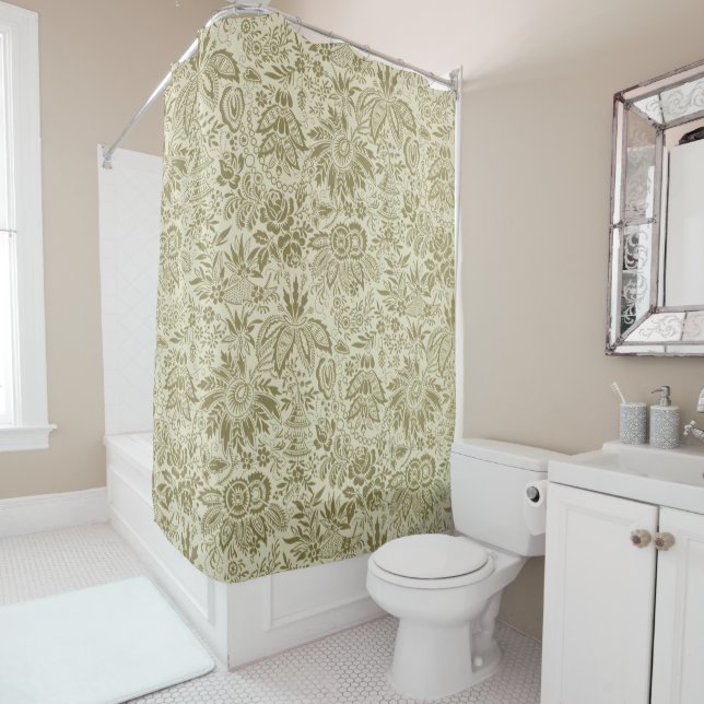Botanical Brocade Toile Floral Green Sage Pattern (In Situ)