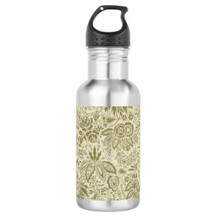 Botanical Brocade Toile Floral Green Sage Pattern 532 Ml Water Bottle