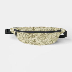 Botanical Brocade Toile Floral Green Sage Pattern Fanny Pack