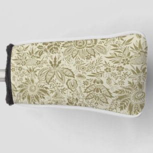 Botanical Brocade Toile Floral Green Sage Pattern Golf Head Cover