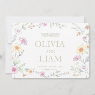 BOTANICAL BUDGET WEDDING INVITATION