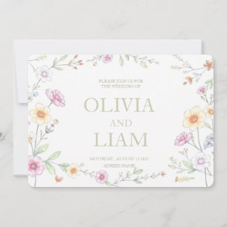 BOTANICAL BUDGET WEDDING INVITATION