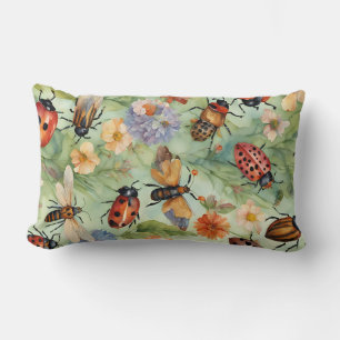 Botanical Bug Symphony Lumbar Pillow