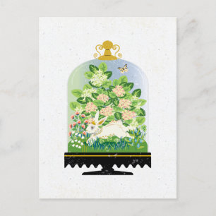 Botanical Bunny Rabbit Cloche 2 Postcard