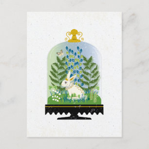 Botanical Bunny Rabbit Cloche 3 Postcard