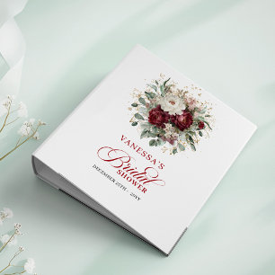 Botanical Burgundy Floral Bridal Shower Memory   Binder