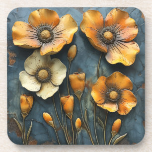 Botanical California Poppies Coaster