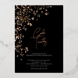Botanical Caligraphy Wedding Black