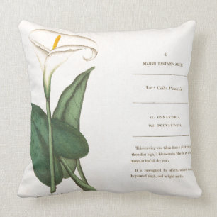 Botanical Calla Lily Flower Floral Throw Pillow