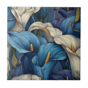 Botanical Calle Lilies Tiles  For Modern Bathroom
