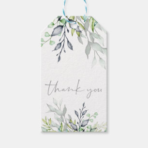 Botanical Calligraphy Wedding Thank you Gift Tags
