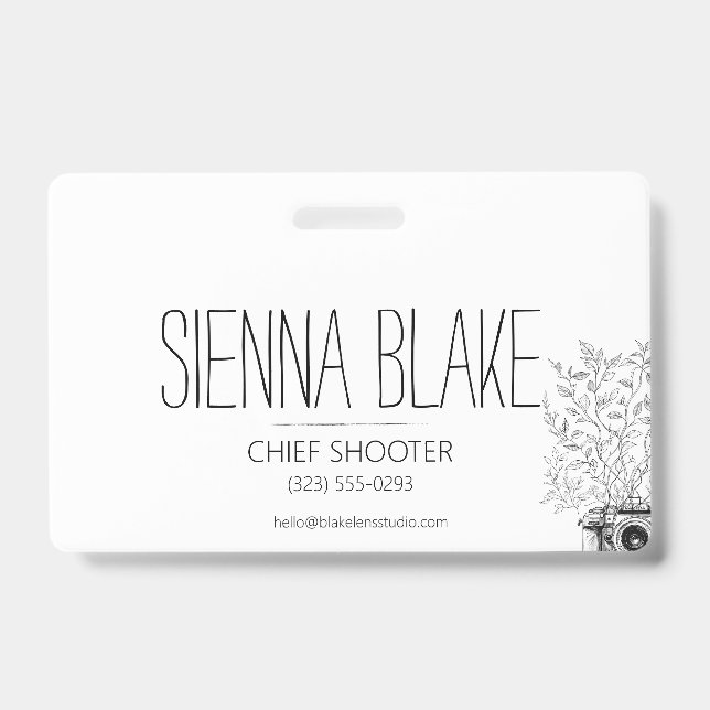 Botanical Camera Logo Photographer Badge (Front)
