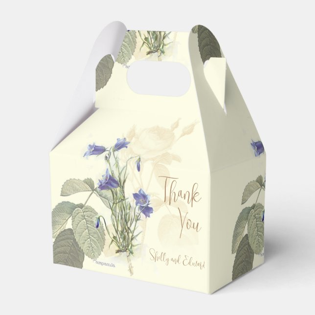 Botanical Campanula Wedding Favor Box (Front Side)