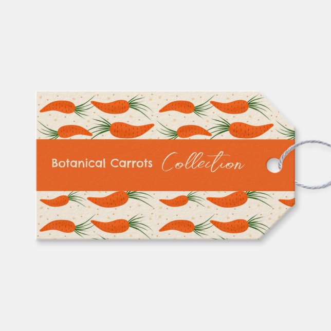 Botanical Carrots Collection Gift Tags (Front (Horizontal))