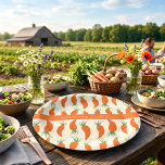 Botanical Carrots Collection Paper Plate<br><div class="desc">Botanical Carrots Collection featuring hand-drawn orange carrots with fresh green tops on soft neutral backgrounds. A natural garden-inspired design perfect for kitchen decor,  stationery,  and gifts for vegetable lovers.</div>