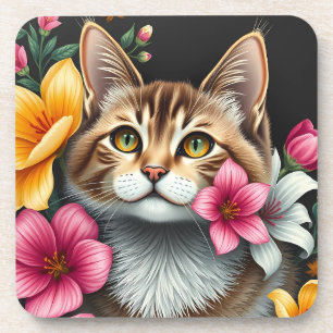 Botanical Cat Haven Coaster