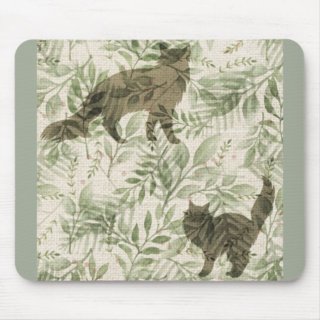 botanical cats mouse pad (Front)