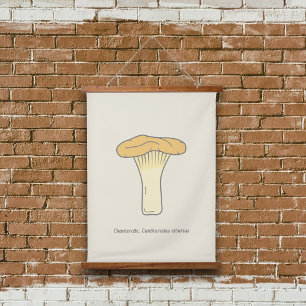 Botanical Chanterelle Mushroom Hanging Tapestry