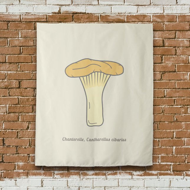 Botanical Chanterelle Mushroom Tapestry (Botanical Chanterelle Mushroom Tapestry)