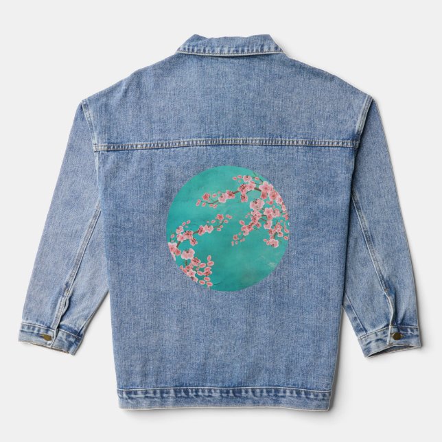 Botanical Cherry Blossom Denim Jacket (Verso)