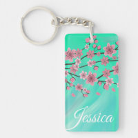 Botanical Cherry Blossom Falling Petals Ombré Art