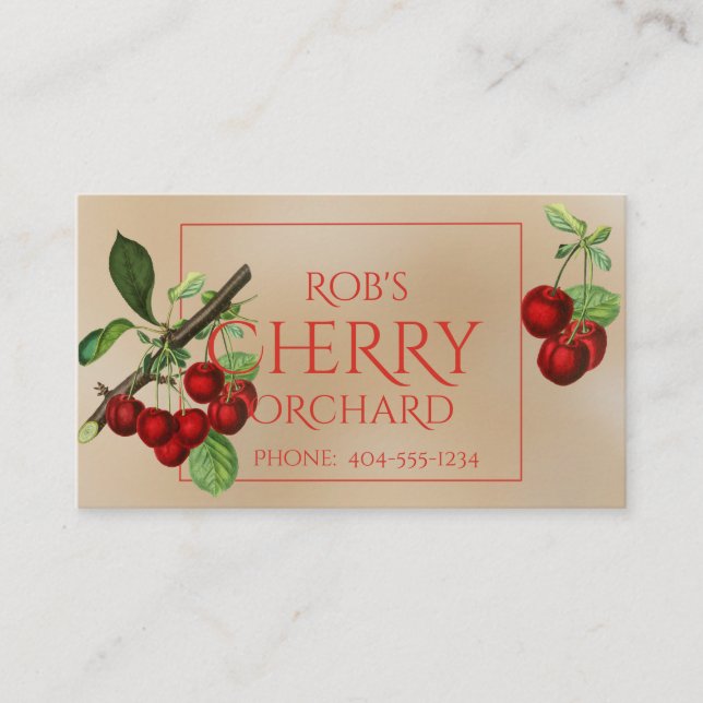 Botanical Cherry Stems Business Card (Front)