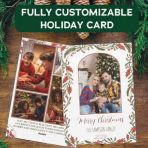 Botanical Christmas Arch – Custom Family Photos Holiday Card