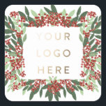 Botanical Christmas Business Custom Logo Envelope Square Sticker<br><div class="desc">*Swop out the text for your business LOGO _____________________________ ***this design is part of a collection*** 🌿✨ Introducing "Enchanted Evergreen Elegance: A Botanical Christmas Holiday" collection! Embrace the magic of the season with my exquisite array of modern and elegant holiday delights, inspired by the timeless beauty of nature. Spread joy,...</div>
